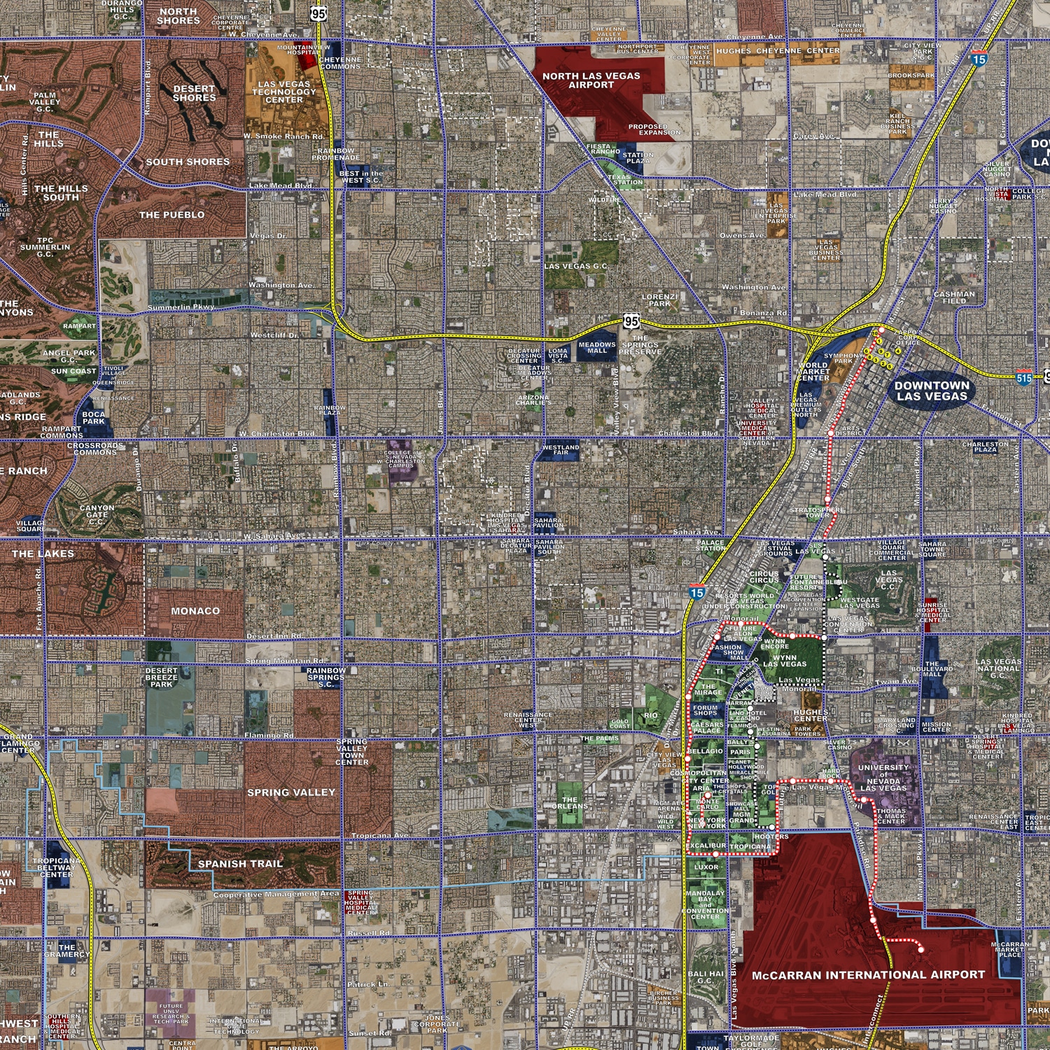 Las Vegas - Rolled Aerial Map - Landiscor Real Estate Mapping