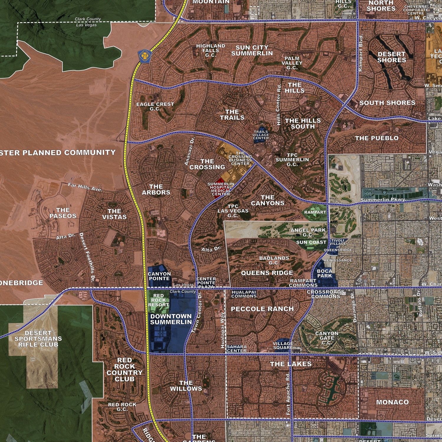Las Vegas - Aerial Wall Mural - Landiscor Real Estate Mapping