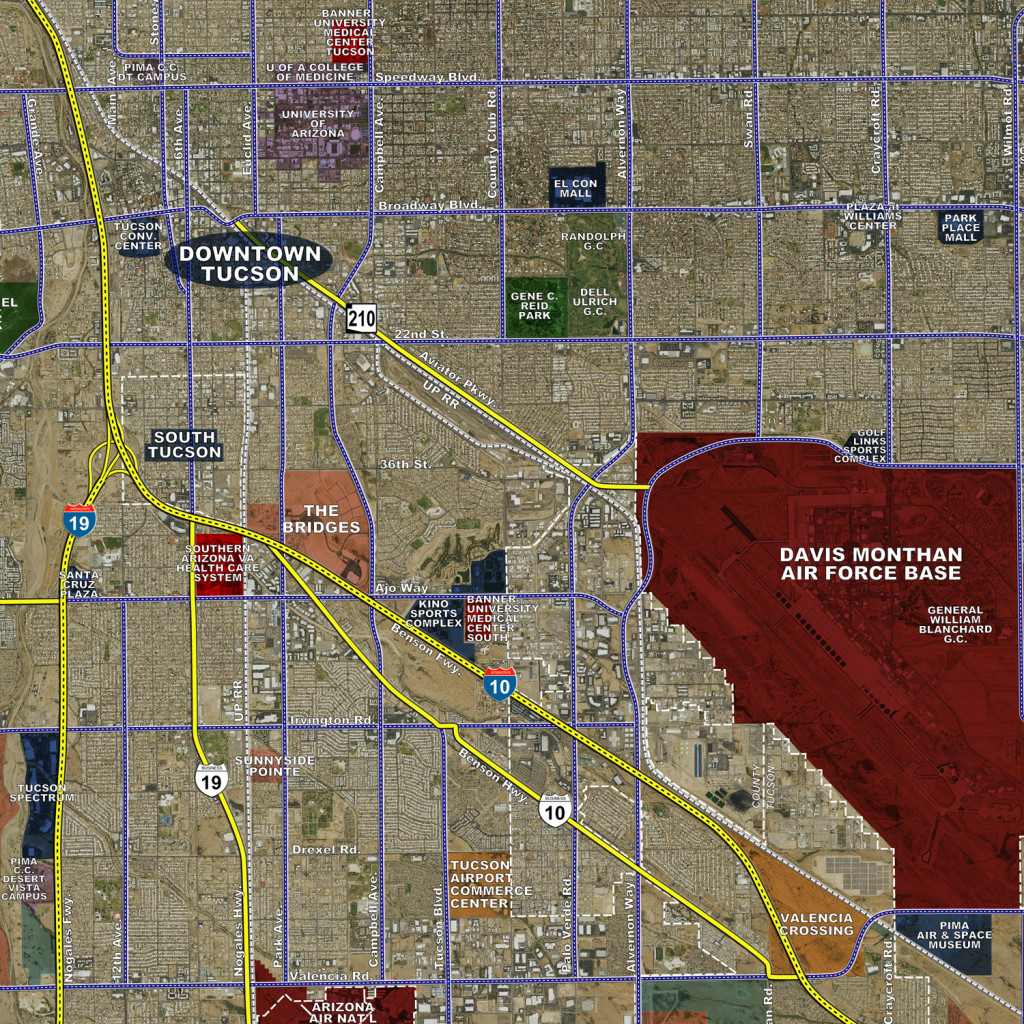 Tucson - Aerial Wall Mural - Landiscor Real Estate Mapping