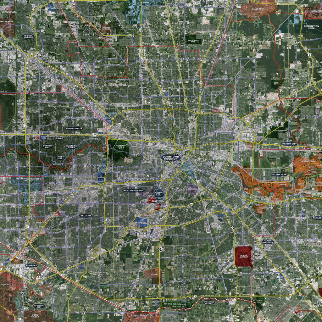 Houston (Expanded) Rolled Aerial Map Landiscor Real Estate Mapping