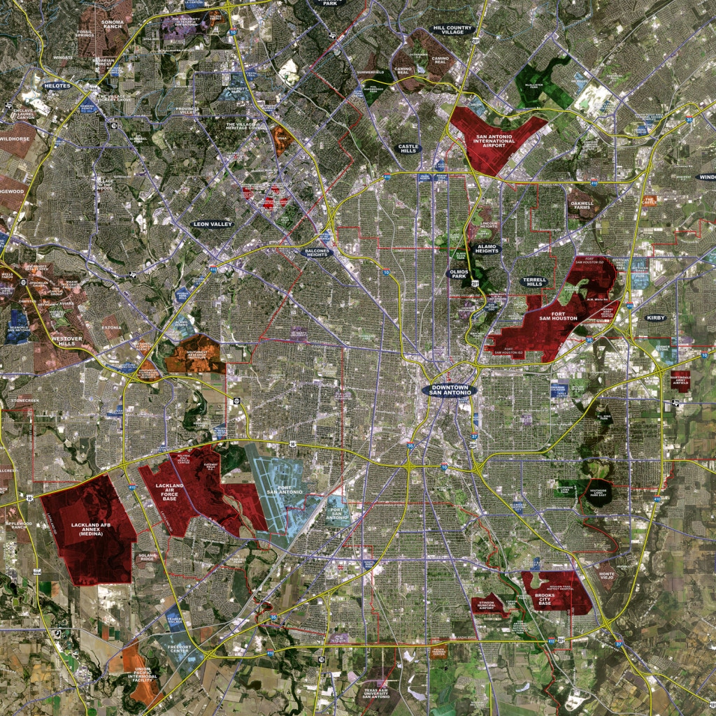 San Antonio (Standard) - Rolled Aerial Map - Landiscor Real Estate Mapping