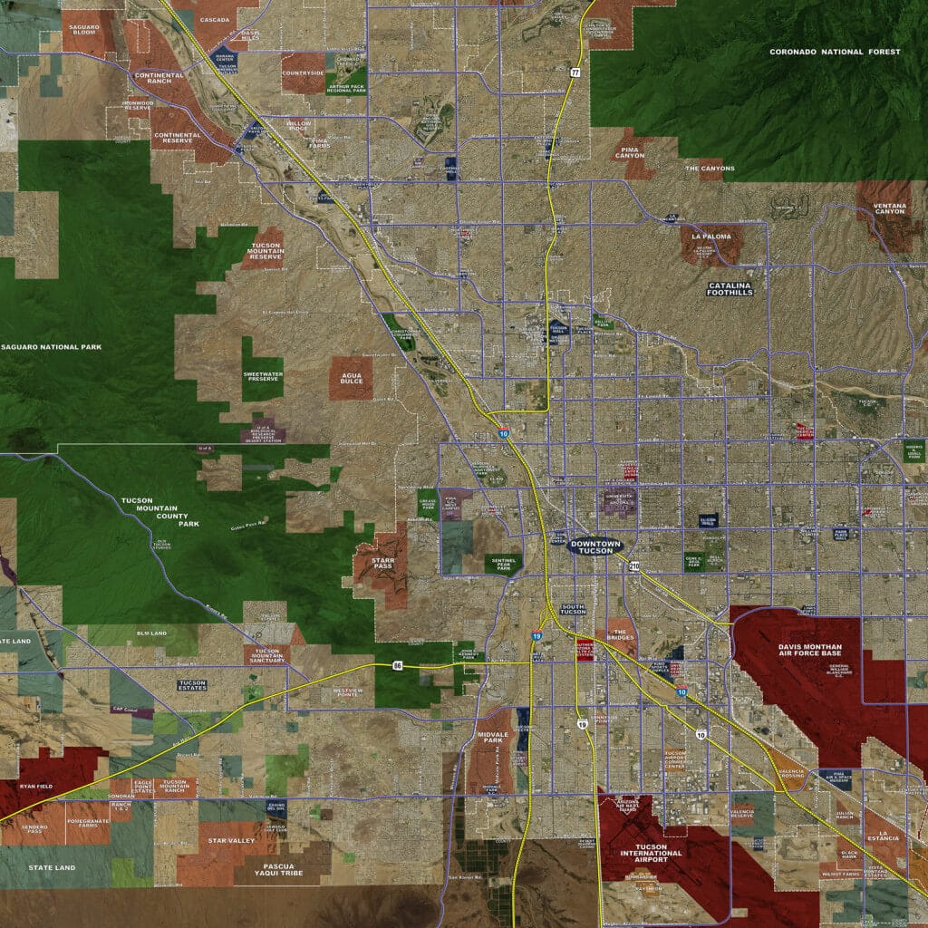 Tucson - Rolled Aerial Map - Landiscor Real Estate Mapping