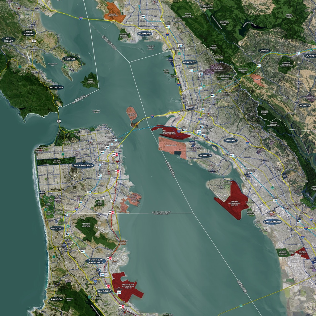 San Francisco - Rolled Aerial Map - Landiscor Real Estate Mapping