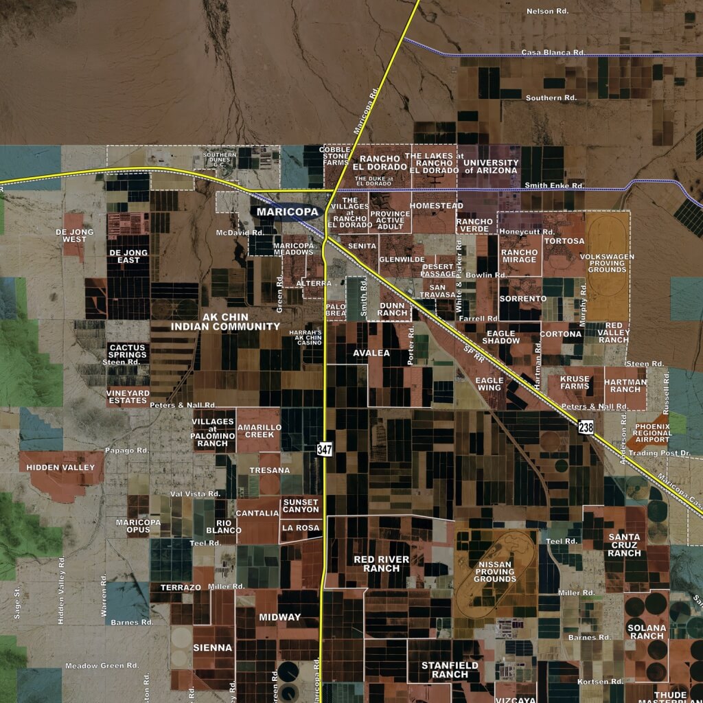 Pinal County - Aerial Wall Mural - Landiscor Real Estate Mapping