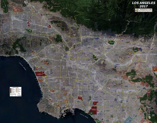 Rolled Aerial Map – Los Angeles