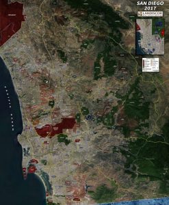Rolled Aerial Map - San Diego
