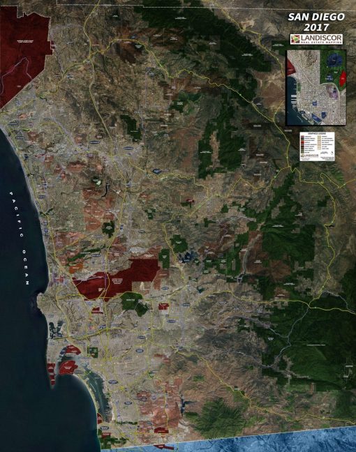 Rolled Aerial Map – San Diego