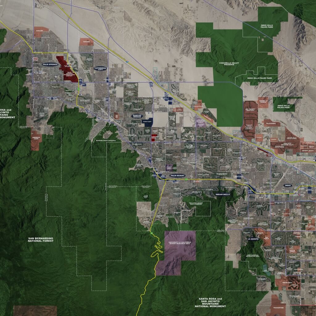 Coachella Valley - Rolled Aerial Map - Landiscor Real Estate Mapping