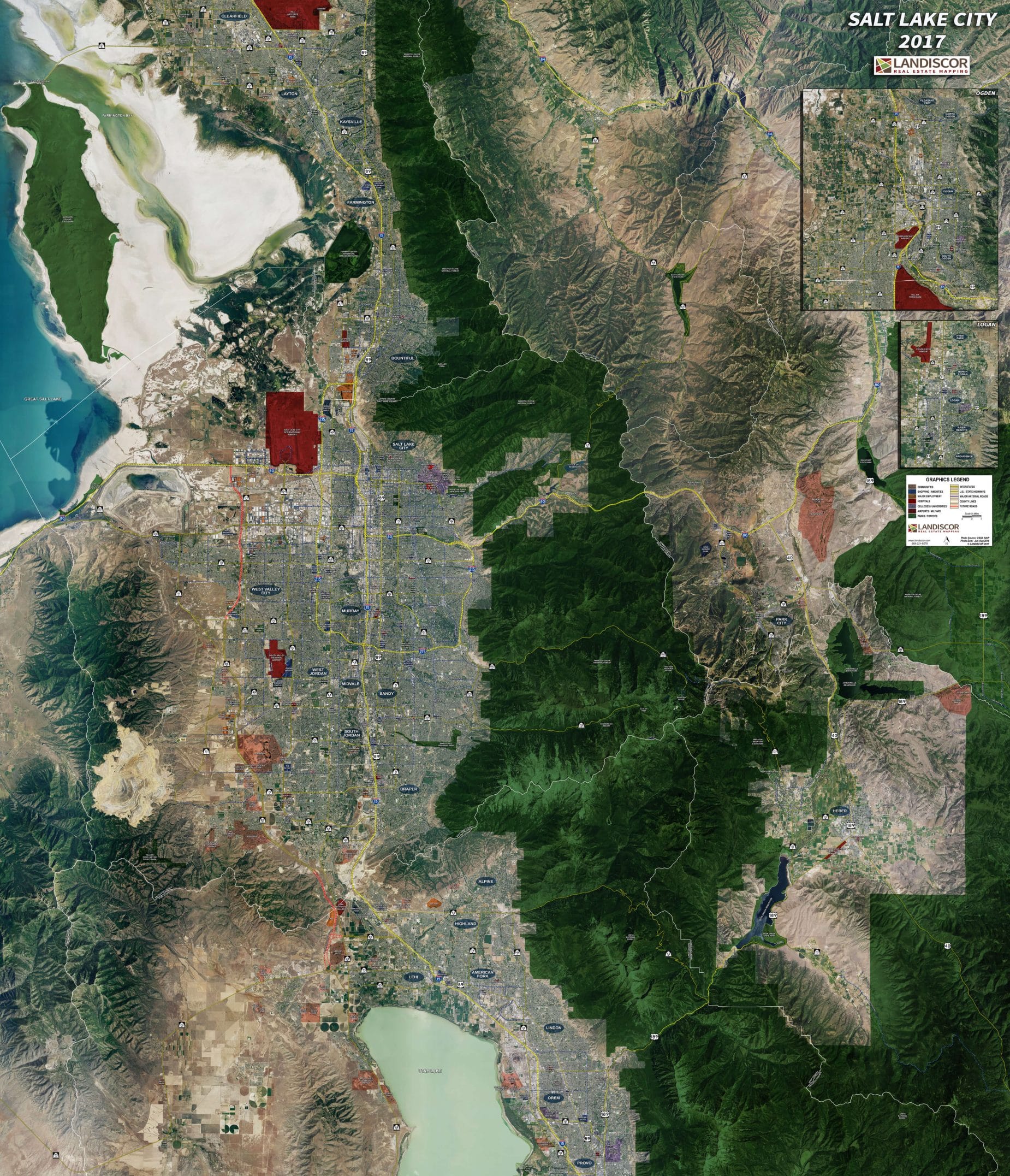 Salt Lake City Aerial Wall Mural Landiscor Real Estate Mapping