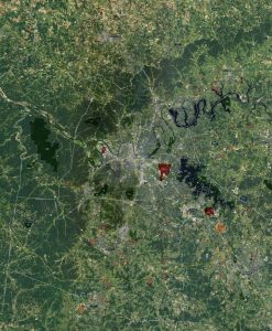 Rolled Aerial Map - Nashville