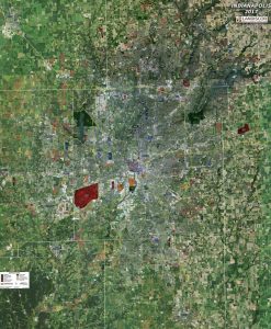 Rolled Aerial Map - Indianapolis