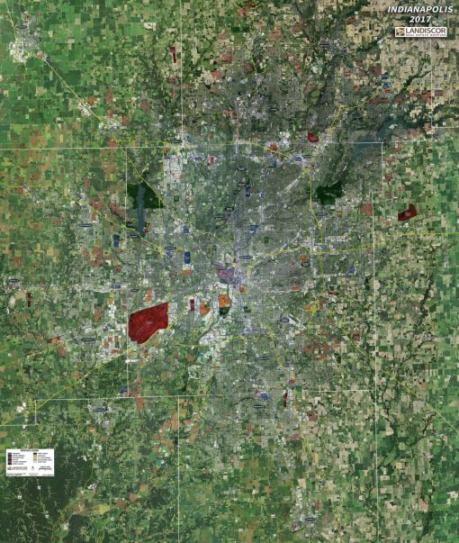 Rolled Aerial Map – Indianapolis