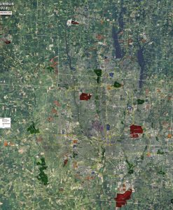 Rolled Aerial Map - Columbus