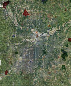 Rolled Aerial Map - Kansas City