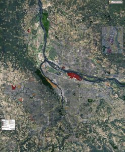 Aerial Wall Map Mural - Portland