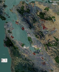 Rolled Aerial Map - San Francisco