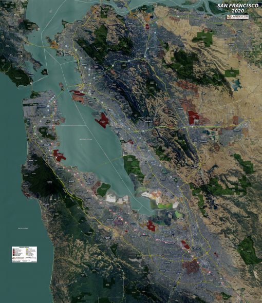 Rolled Aerial Map – San Francisco