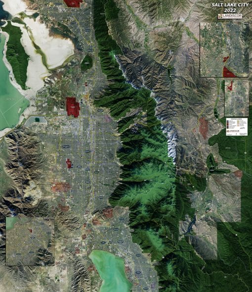 Aerial Wall Map Mural – Salt Lake City